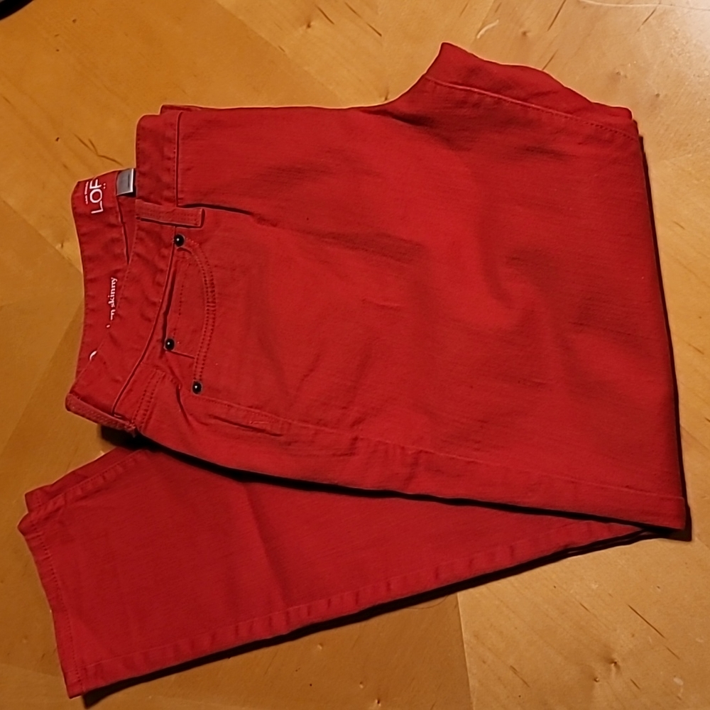 Ann Taylor Loft Modern Skinny Red Jeans
